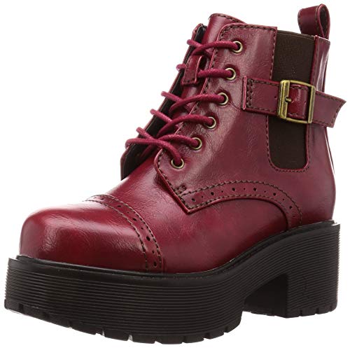 [ヨースケ] 厚底レースアップショートブーツ 6310014 レディース レッドブラウン 23 cm